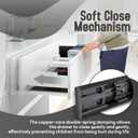 1 Pair 24 inch Soft Close Drawer Slides Side Mount Rails