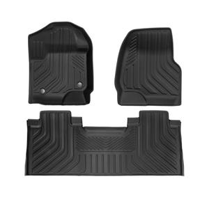 Floor Mats Compatible with Ford F250/F350, All Weather Floor Liners for 2017-2024 2025 Ford F-250/F-350 SuperCrew Cab Rear with Under Seat Fold Flat Storage,Set of 3