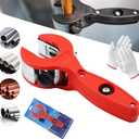 Ratcheting Tubing Cutter, 2025 New Upgrades Copper Pipe Cutter, Tubing Cutter 1/4" To 7/8", 2 in 1 Close Quarters Tube Compact Cutter, Ratcheting Pvc Cutter, Pipe Cutters Plumbing (Red)