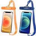 Rynapac IPX8 Waterproof Phone Pouch - 8.5in, 2 Pack Waterproof Phone Case for iPhone 17 16 15 Pro Max, Galaxy S26 S25 Ultra, Cellphone Dry Bag with Lanyard for Beach Vacation Travel Cruise Essentials