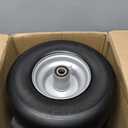 RONPOW 13x6.50-6 Flat Free Lawn Mower Tires and Wheel, 13x6.5-6 Solid Front Tire for Zero Turn Lawnmower, Universal 3/4", 5/8" and 1/2" Bearings, 500Lbs Load, 5.51"-7.91" Hub Spacers, 2Pack Gray