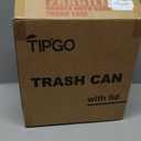 TIPGO Slim Bathroom Trash Can with Lid Soft Close, Step Pedal, 6 Liter / 1.6 Gallon Stainless Steel Trash Bin, Small Garbage Cans for Bedroom, Office, Kitchen (Matte Black)