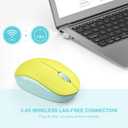 seenda Wireless Mouse for Laptop, 2.4G Noiseless Mouse with USB Receiver - Optical Tracking Portable Computer Mice for Chromebook, PC, Tablet, Windows System, 24 Months Battery Life - Yellow & Green