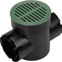 NDS 50, 6 In. Round Grate Drain Cover, Connects to Speed-D Catch Basin Drain,Drain Pipes & Fittings, for Small Lawns, Landscaping, and Patios,Green