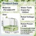Bird Bath for Cage Parakeets, Indoor Cockatiel Bathtub Shower with Pump, Parrots Shower Accessories for Birdcage, Parrot Bathtub with Shower Running Water for Finches, Canaries, Lovebirds (Green)