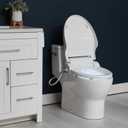 ALPHA BIDET JX2 Elongated Bidet Toilet Seat, White, Endless Warm Water, *NEW* Bowl Mist, LED Light, Quiet Operation, Wireless Remote, Stainless Steel Nozzle, Sittable Lid
