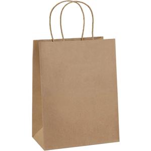 BagDream Gift Bags 8x4.25x10.5 60Pcs Brown Paper Gift Bags with Handles Bulk for Wedding, Party Favor, Grocery, Shopping, Retail, Merchandise Medium Kraft Paper Sacks