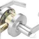 CLG HARDWARE Commercial Lever Door Lock - Heavy-Duty Locking Door Handle, Designer Door Handles, Cylindrical Lever Lock, Non-Handed Grade 2 Industrial Door Handle, 26D Satin Chrome, Entrance w/Clutch