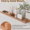 Axeman Cherry Picture Ledge Shelf, 36 Inch Floating Shelves Set of 2, Solid Wood Wall Shelves with Lip, Wall Decor Storage for Bedroom Living Room Bathroom Kitchen Nursery Photo, Natural Cherry