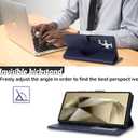for Samsung Galaxy S24 Ultra Case with Detachable Magnetic Wallet - 2-in-1 Flip Folio Stand Cover, Card Holder & Wireless Charging Compatible - Blue