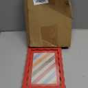 5x7 Picture Frame with Mat for 4x6, Wavy Edge Wooden Real Glass Photo Frame for Tabletop and Wall Hanging, Red, 1 Pack