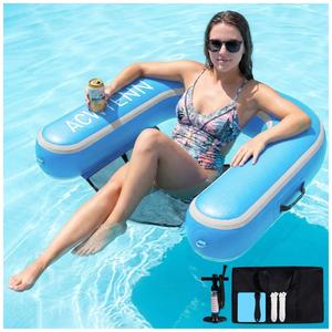 ACWYENN Inflatable Floating Pool Chair, Heavy Duty Pool Float Chair for Adults, Floating Chairs for Lake, Pool Lake Water Floats for Adults (1 Pack-Sky Blue)