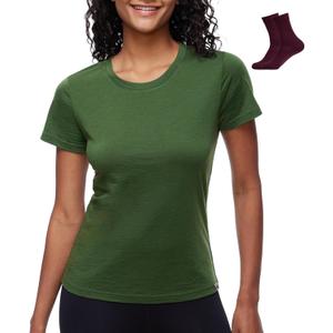 MERINNOVATION Women's Merino Wool T-Shirt Short Sleeve Athletic Tee Wicking Base Layer (Large)