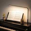 22'' LED Piano Lamp for Upright Grand, Dimmable 3 Color Modes, Eye Caring USB Desk Light for Music Stand, Black Gooseneck Reading Lamp