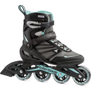Rollerblade Zetrablade Women's Adult Fitness Inline Skate, Black and Light Blue, Performance Inline Skates (7)