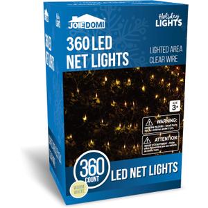 Joiedomi 360 LED Christmas Net Lights for Indoor & Outdoor Decorations, Christmas Events, Christmas Eve Night Decor, Christmas Tree, Bushes (Warm White)