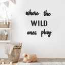 Xylolfsty Playroom Wall Decor, Where The Wild Ones Play Sign - Wooden Wall Art for Boys & Girls Toy Room, Toddler Nursery, Bedroom - 8 pcs