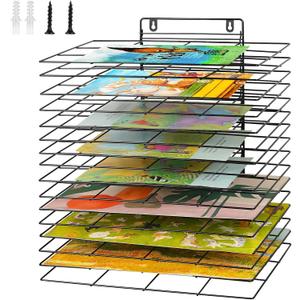 Art Drying Rack for Classroom Paint Drying Rack Small Art Drying Rack Wall Art Storage Rack with 16 Removable Shelves for Classrooms and Art Studios
