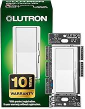 Lutron Diva LED+ Dimmer Light Switch for Dimmable LED, 150 Watt, Single-Pole or 3-Way, DVCL-153P-WH, White Pack with 10