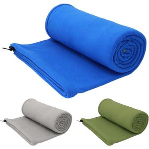 Arctic Lemmings Fleece Sleeping Bag Liner, 75" Long Zipper Microfiber Fleece Travel Single Sleeping Bag Camping Blanket, Indoor Outdoor Blanket for Adults & Children (Blue)