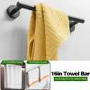 5pcs Bathroom Hardware Set, Matte Black Bathroom Hardware Set, Including 16" Hand Towel Bars, Toilet Paper Holders, Towel Rings, Robe Towel Hooks