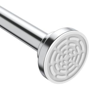 Ausemku Shower Curtain Rod Tension - 26-76 Inch Never Rust Non-Slip Spring Tension Curtain Rod No Drilling Stainless Steel Curtain Rod Use Bathroom KitchenSilver