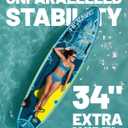 Hiwave Inflatable Stand Up Paddle Board 11*34*6 Sup Board, 420lbs Capacity Adult&Youth Paddle Board, Pet Friendly for Ocean&Lake, w/Double Action Hand Pump