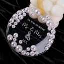 2 x Premium Wedding Gifts for Couples 2025 Mr and Mrs Bridal Shower Newlywed Couple Crystal Glass First Christmas Married Ornament (Galss Mr & Mrs-Ring)