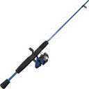 Zebco Slingshot Spinning Reel and Fishing Rod Combo, 5-Foot 6-Inch 2-Piece Fishing Pole, Size 20 Reel, Changeable Right- or Left-Hand Retrieve, Pre-Spooled with 8-Pound Zebco Cajun Line, Blue