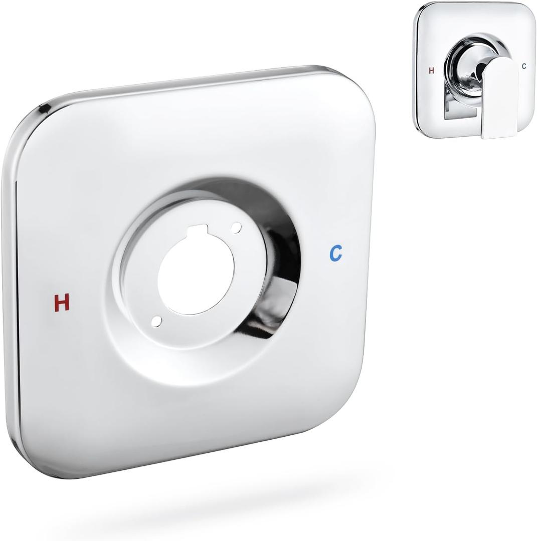 Replacement Shower Escutcheon Plate for Moen T2471BL Gibson Posi-Temp Trim Kit, Durable Metal Cover Plate, Valve & Handle Not Included(Chrome)