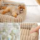 Bedsure Cute Dog Bed for Small Medium Dogs - Washable Furry Puppy Beds, Rectangle Orthopedic Corduroy Fleece Pet Beds with Removable Zipper Cover, 25x21x7inches,Sandy Tan (25.0"L x 21.0"W x 7.0"Th)