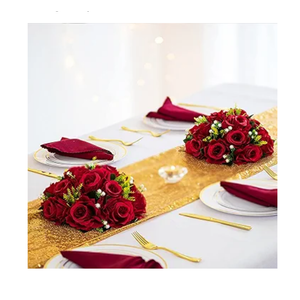 BLOSMON Flower Balls Wedding Rose Centerpieces: 10 Pcs Crimson Fake Flowers Kissing Balls Decor Artificial Floral Arrangements Flower Bouquet of Roses Home Party Table DIY Decorations