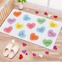 Tinideya Valentine's Day Doormat Conversation Heart Door Mat Candy Non Slip Entrance Floor Rug for Indoor Outdoor Home Bathroom Decor, 17 x 30 Inch