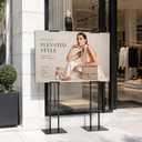 2 Pack Poster Stands for Display, Double Sided Sign Holder with Water Bags