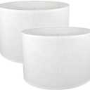 White Lamp Shades Set of 2, 18" Top x 18" Bottom x 12" High, Assembly Required Large Drum Lampshade, Replacement Lamp Shades for Table Lamps, Floor Lamps