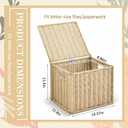 Jingmore Wicker File Basket for Hanging Folders, Decorative File Boxes with Lids, Farmhouse Collapsible Letter Size Document Storage Box for Home Office Decor
