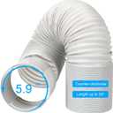 Portable Air Conditioner Hose Kit AC Hose with Coupler 5.9" Dia 59" Length Universal Flexible Exhaust Hose for Portable Air Conditioner Vent