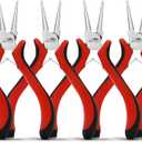 5-Piece Round Nose Pliers for Jewelry Making, Smooth Jaw Wire Looping Pliers with Spring Mechanism, Mini Needle Nose Pliers for Beading, Wire Wrapping, Jewelry Repair