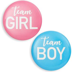 24 Pack Gender Reveal Pins 2.25 Inch, Team Boy or Girl Pins for Baby Shower Party Supplies, Gender Reveal Decorations, Fun Guessing Game for Guests - Team Boy or Girl Accessories