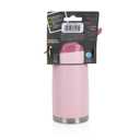 Nuby Thirsty Kids No Spill Flip-It Reflex Stainless Steel Travel Cup or Water Bottle - 10 Oz - 18+ Months - Pink - Back to School Essentials
