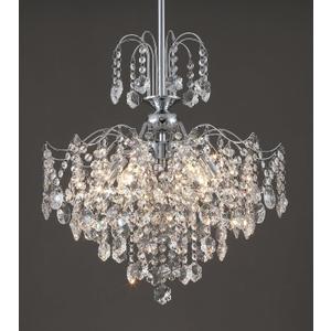 Q&S Modern Crystal Chandelier Chrome Pendant Light 6 Lights for Dining Room Kitchen Island Entryway Bathroom Hallway UL Listed