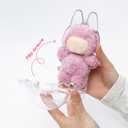 2PCS Intended for Labubu caseClear Figure Display Bag with Keychain for Doll,Plastic Protective Cover(Doll Excluded, 2PCS Style Standing)