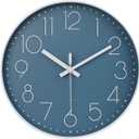 jomparis 13 1/2 Inches Blue Wall Clock Modern Style Indoor Outdoor Decor Clocks for Pool Patio Home Bedroom Living Room