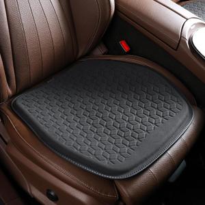 Thin Premium Gel Seat Cushion for Car Seat, Office Chair, Wheelchair, Golf Cart - Non-Slip Car Seat Cushions with 0.7 Inch Gel - Sciatica & Coccyx Pain Relief (Suede, Black)