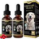 (2 Pack) POPPAW Dog UTI Treatment & Urinary Tract Support  Natural Herbal Drops with High Cranberry Extract, Vitamin B6 for Urine pH Balance, Bladder & Kidney Function, Chicken Flavor, 2 OZ