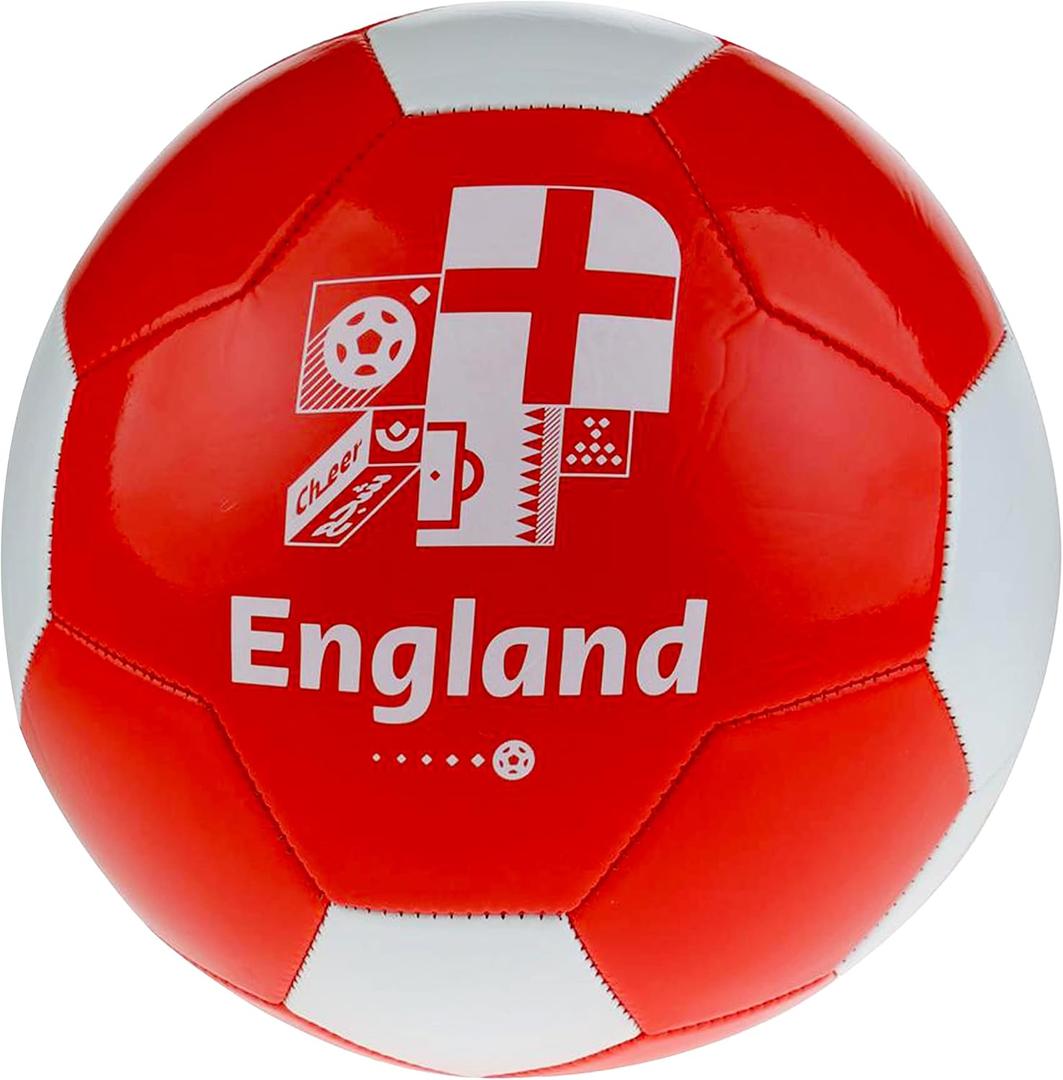 FIFA World Cup Qatar 2022 Team England Soccer Ball Souvenir Display, Officially Licensed Futbol for Youth and Adult Soccer Players, Red