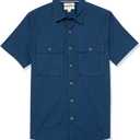 Amazon Essentials Mens Slim-Fit Short-Sleeve Two-Pocket Utility Shirt (Blue, XS)