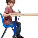 FDP 12" School Stack Chair, Stacking Student Seat with Chromed Steel Legs and Ball Glides For In-Home Learning or Classroom - Blue (6-Pack), 10359-BL