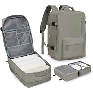 WONHOX Large Travel Backpack Carry on Flight Approved Laptop Work Business Backpack for Women Men Mochila de Viaje (B10-greybrown)