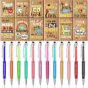 24 Pcs Funny Pens Notepads Gifts Set for Teacher Nurse Christian Theme Appreciation Gift Bulk Inspirational Negative Motivational Notepad Diamond Ballpoint Pen for Nurse Teacher Office (Classic)